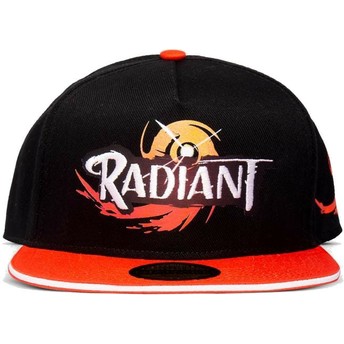 Gorra plana negra y naranja snapback Logo Radiant de Difuzed