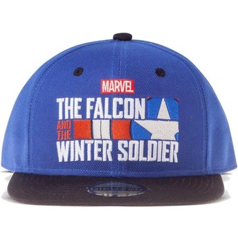 Gorra plana azul y negra snapback The Falcon And The Winter Soldier Logo Marvel Comics de Difuzed