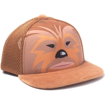 Gorra plana trucker marrón snapback para niño Chewbacca Star Wars de Difuzed