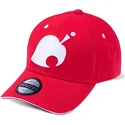 gorra-curva-roja-snapback-leaf-logo-animal-crossing-de-difuzed