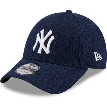Gorra curva azul marino ajustable 9FORTY Denim de New York Yankees MLB de New Era
