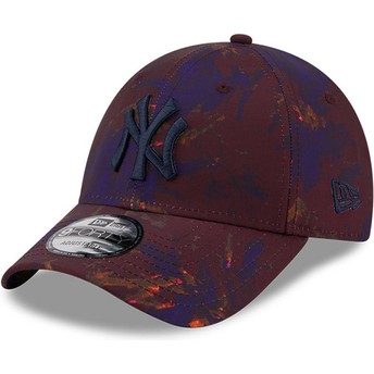 Gorra curva granate ajustable con logo azul marino 9FORTY Ray Scape de New York Yankees MLB de New Era