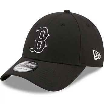 Gorra curva negra ajustable 9FORTY Black And Gold de Boston Red Sox MLB de New Era