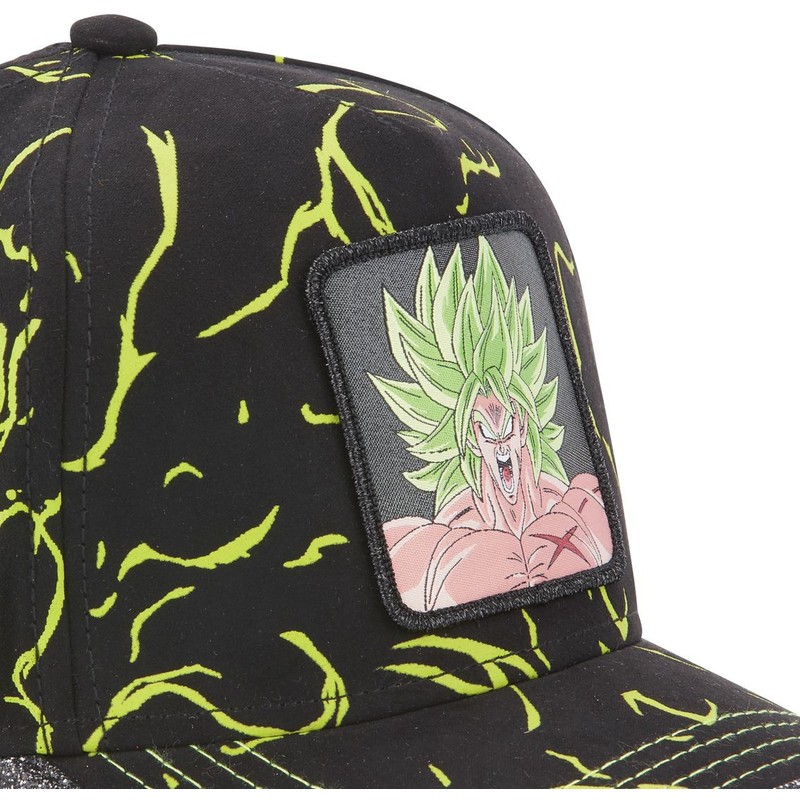 Gorra curva negra y verde ajustable Broly Super Saiyan Legendario TAG BRO1 Dragon Ball de