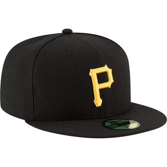 Gorra plana negra ajustada 59FIFTY AC Perf de Pittsburgh Pirates MLB de New Era