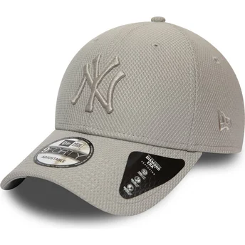 Gorra curva gris ajustable con logo gris 9FORTY Diamond Era de New York Yankees MLB de New Era