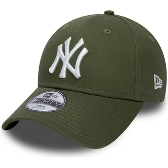 Gorra curva verde ajustable para niño 9FORTY League Essential de New York Yankees MLB de New Era