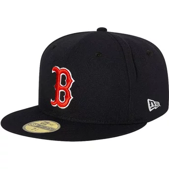 Gorra plana azul marino ajustada 59FIFTY AC Perf de Boston Red Sox MLB de New Era