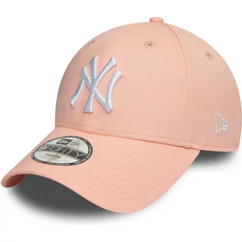 Gorra curva rosa ajustable para niño 9FORTY League Essential de New York Yankees MLB de New Era