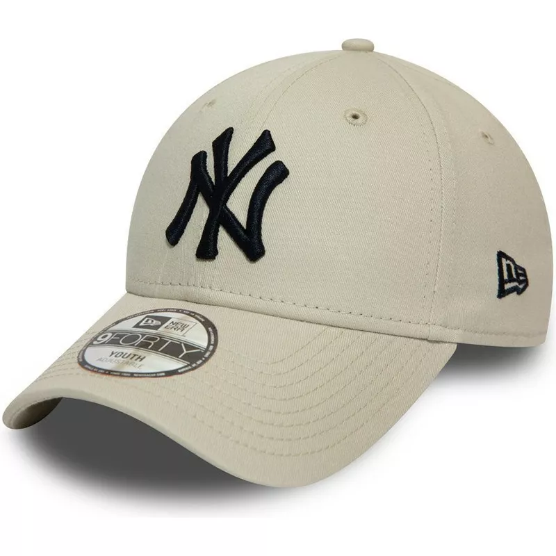 gorra-curva-beige-ajustable-para-nino-9forty-league-essential-de-new-york-yankees-mlb-de-new-era