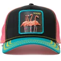 gorra-trucker-negra-rosa-y-azul-flamenco-squad-flamingoals-the-farm-de-goorin-bros