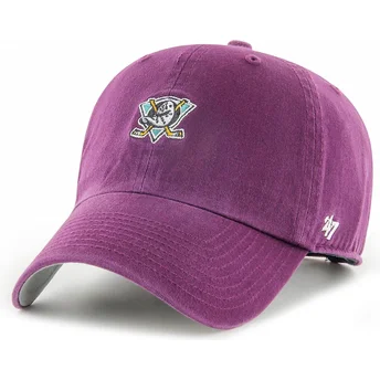 Gorra curva granate ajustable Clean Up Base Runner de Anaheim Ducks NHL de 47 Brand