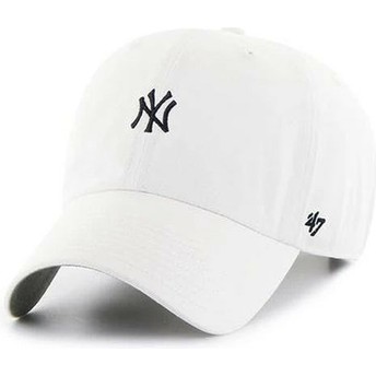Gorra curva blanca ajustable Clean Up Base Runner de New York Yankees MLB de 47 Brand