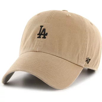 Gorra curva marrón ajustable Clean Up Base Runner de Los Angeles Dodgers MLB de 47 Brand