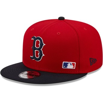 Gorra plana roja y azul marino snapback 9FIFTY Team Arch de Boston Red Sox MLB de New Era