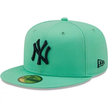 Gorra plana azul ajustada con logo azul marino 59FIFTY League Essential de New York Yankees MLB de New Era