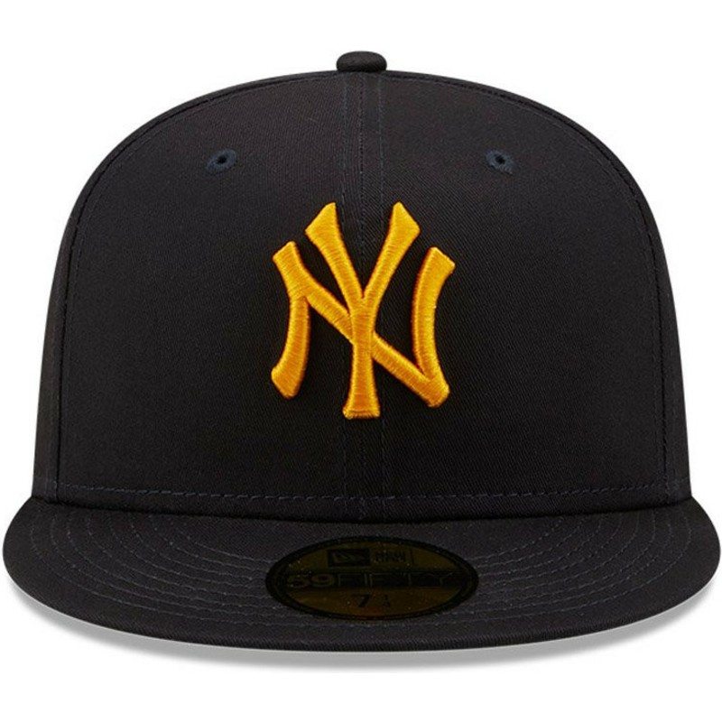 gorra-plana-azul-marino-ajustada-con-logo-amarillo-59fifty-league-essential-de-new-york-yankees-mlb-de-new-era