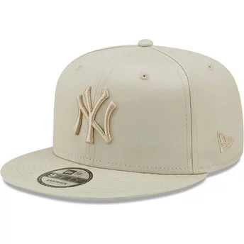 Gorra plana gris snapback con logo gris 9FIFTY League Essential de New York Yankees MLB de New Era