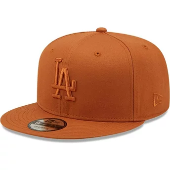 Gorra plana marrón snapback con logo marrón 9FIFTY League Essential de Los Angeles Dodgers MLB de New Era