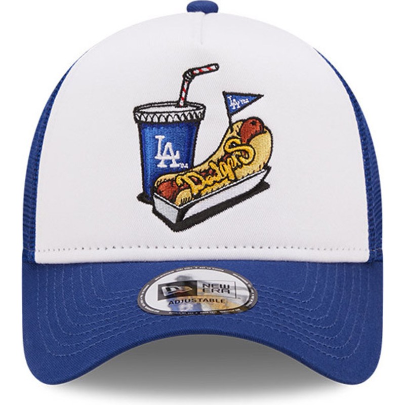 Gorra trucker blanca y azul A Frame Stadium Food Hot Dog de Los Angeles