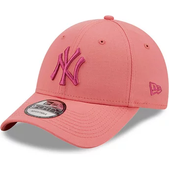 Gorra curva rosa ajustable con logo rosa 9FORTY League Essential de New York Yankees MLB de New Era