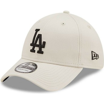 Gorra curva beige ajustada 39THIRTY League Essential de Los Angeles Dodgers MLB de New Era