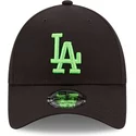 gorra-curva-negra-ajustable-con-logo-verde-9forty-neon-pack-de-los-angeles-dodgers-mlb-de-new-era