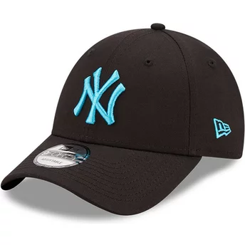 Gorra curva negra ajustable con logo azul 9FORTY Neon Pack de New York Yankees MLB de New Era