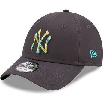 Gorra curva gris ajustable 9FORTY Camo Infill de New York Yankees MLB de New Era
