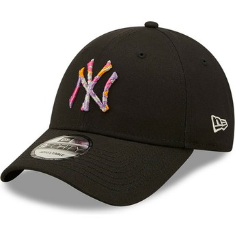 Gorra curva negra ajustable 9FORTY Camo Infill de New York Yankees MLB de New Era