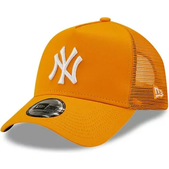 Gorra trucker naranja A Frame Tonal Mesh de New York Yankees MLB de New Era