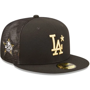gorra-trucker-plana-negra-ajustada-con-logo-dorado-59fifty-all-star-game-de-los-angeles-dodgers-mlb-de-new-era