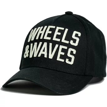 Gorra curva negra snapback Classic WW22 de Wheels And Waves