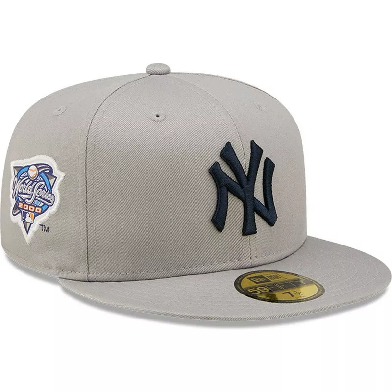 Gorra plana gris ajustada 59FIFTY Lateral World Series de New York Yankees MLB de New Era: