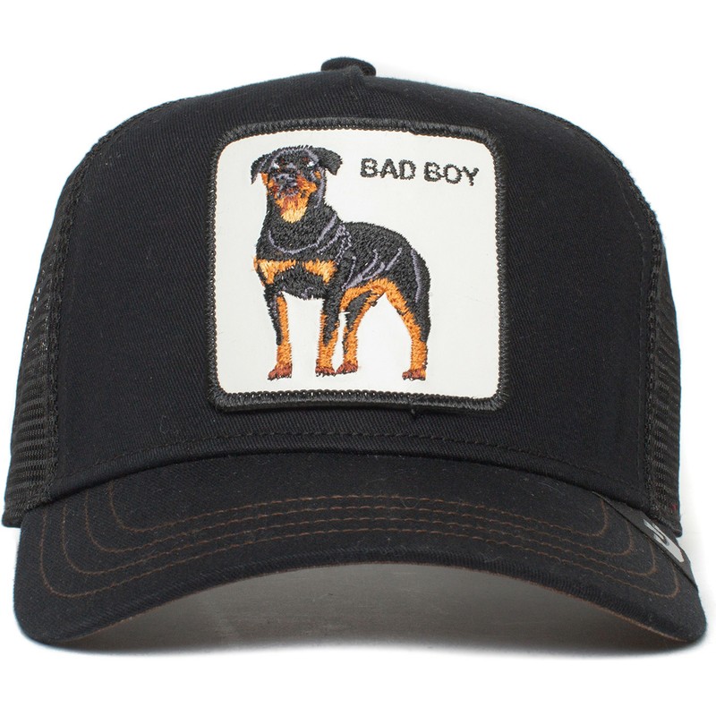 gorra-trucker-negra-perro-pitbull-bad-boy-the-baddest-boy-the-farm-de-goorin-bros