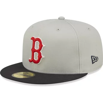 Gorra plana gris y negra ajustada 59FIFTY World Series de Boston Red Sox MLB de New Era
