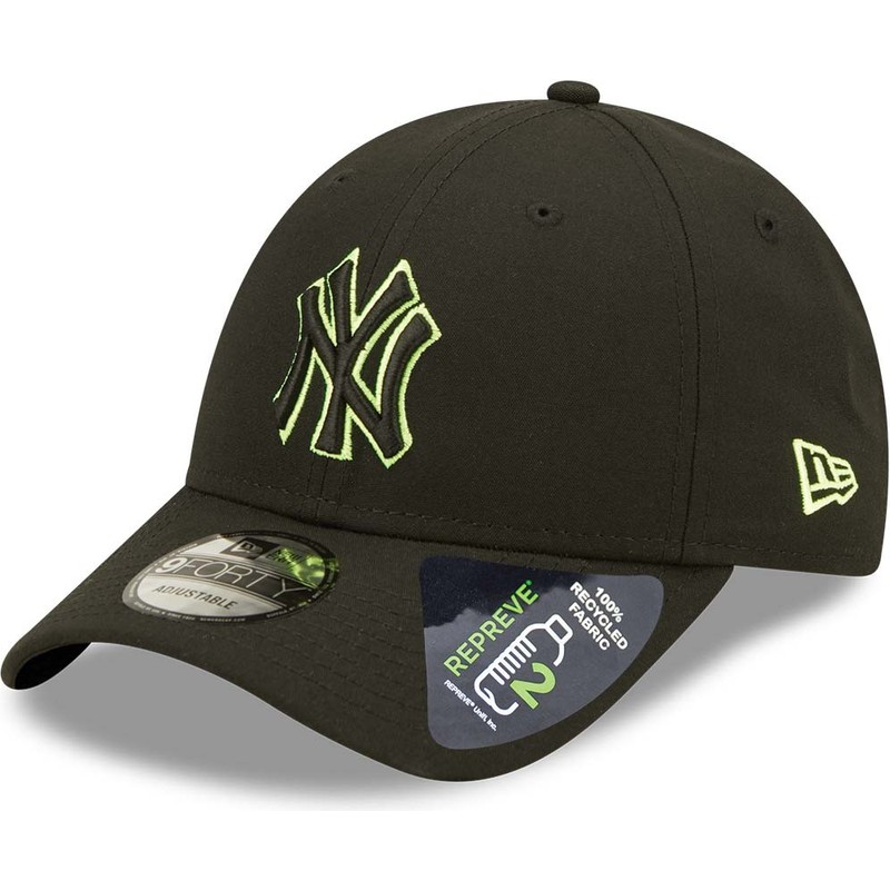 gorra-curva-negra-snapback-con-logo-verde-9forty-neon-pack-repreve-de-new-york-yankees-mlb-de-new-era