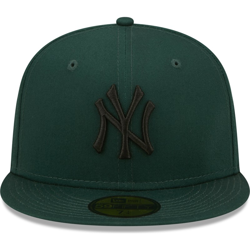 gorra-plana-verde-oscuro-ajustada-59fifty-league-essential-de-new-york-yankees-mlb-de-new-era
