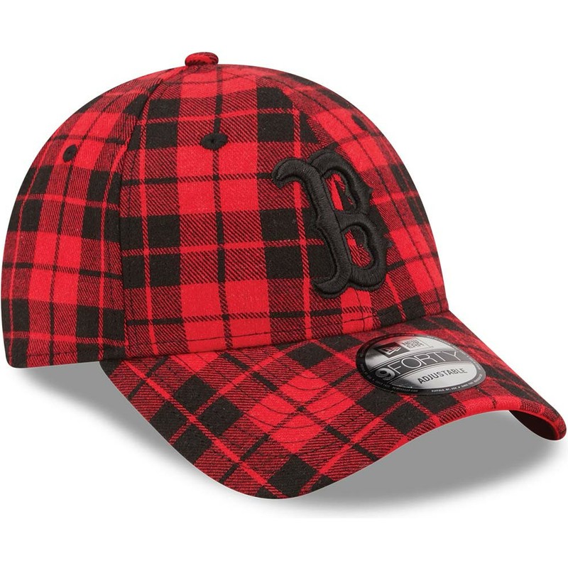 gorra-curva-roja-ajustable-con-logo-negro-9forty-plaid-de-boston-red-sox-mlb-de-new-era