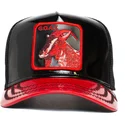 gorra-trucker-negra-y-roja-cabra-goat-goaty-mcgoatface-patent-leather-the-farm-de-goorin-bros