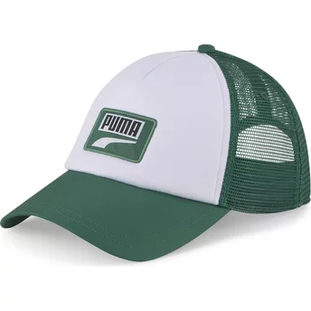 Gorra trucker blanca y verde snapback Logo de Puma