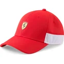 gorra-curva-roja-y-blanca-ajustable-sptwr-race-bb-de-ferrari-formula-1-de-puma