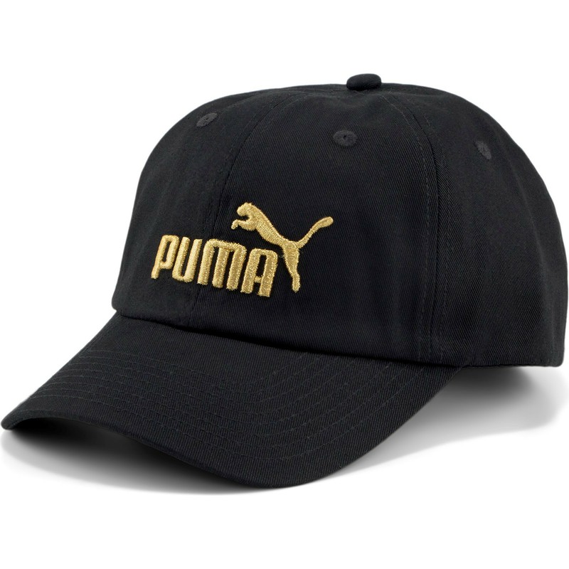 seguro Caballero Risa Gorra curva negra ajustable con logo dorado Essentials de Puma:  Caphunters.es