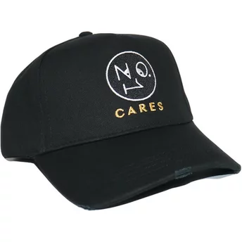 Gorra curva negra ajustable No.1 Cares Distressed Black Gold Logo de The No.1 Face