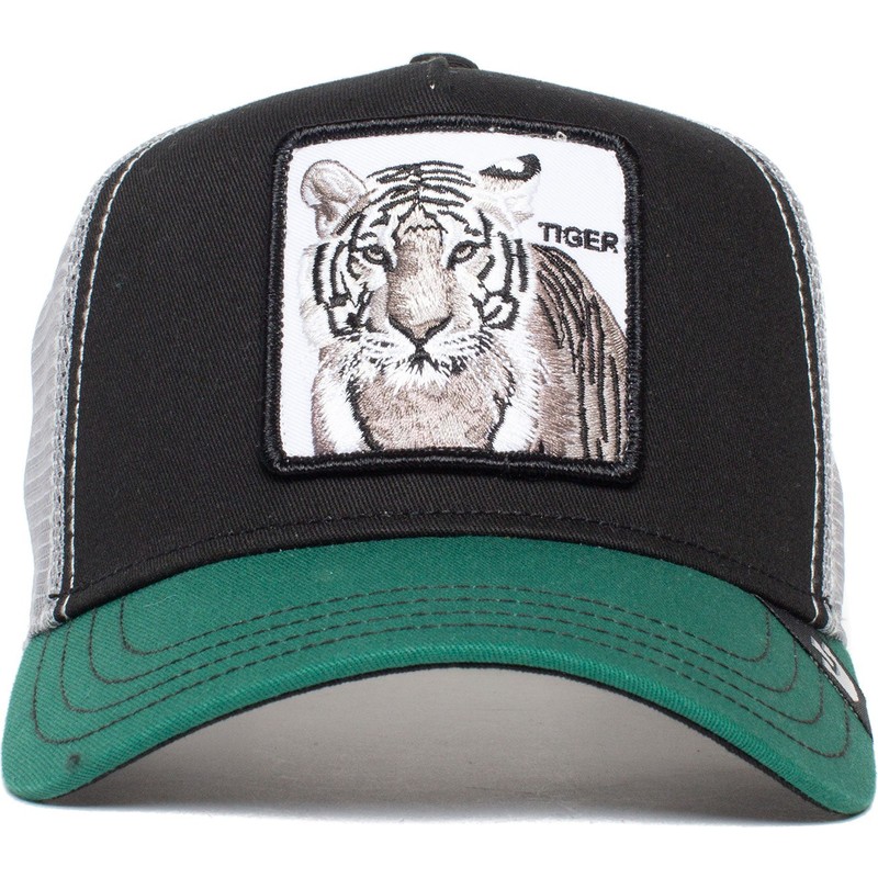 gorra-trucker-negra-y-verde-tigre-the-white-tiger-the-farm-de-goorin-bros
