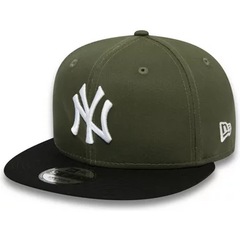Gorra plana verde y negra snapback 9FIFTY Colour Block de New York Yankees MLB de New Era