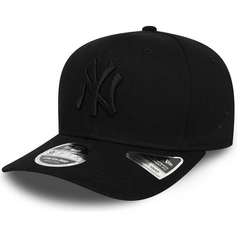 gorra-curva-negra-snapback-con-logo-negro-9fifty-tonal-stretch-snap-de-new-york-yankees-mlb-de-new-era