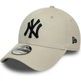 Gorra curva beige ajustable con logo negro 9FORTY League Essential de New York Yankees MLB de New Era