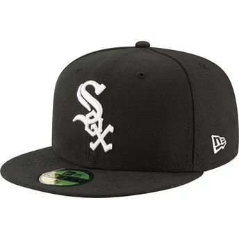 Gorra plana negra ajustada 59FIFTY Authentic On Field Game de Chicago White Sox MLB de New Era