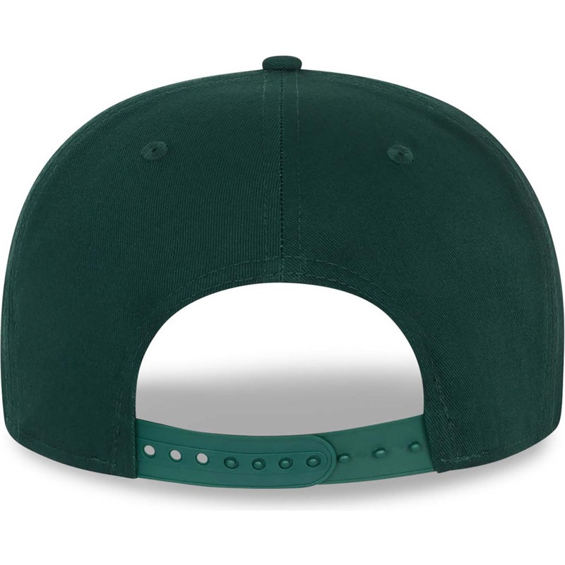 gorra-plana-verde-y-amarilla-snapback-9fifty-essential-de-oakland-athletics-mlb-de-new-era